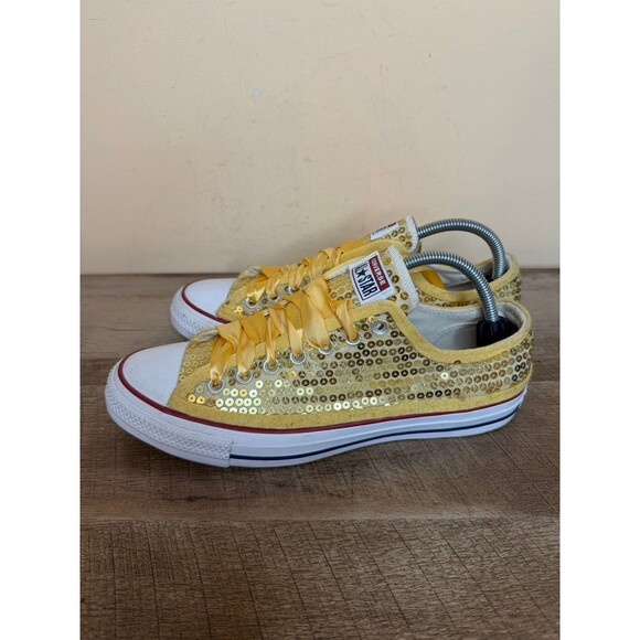 Converse Shoes - Converse CTAS low top sneakers sequins matching satin laces women’s 11